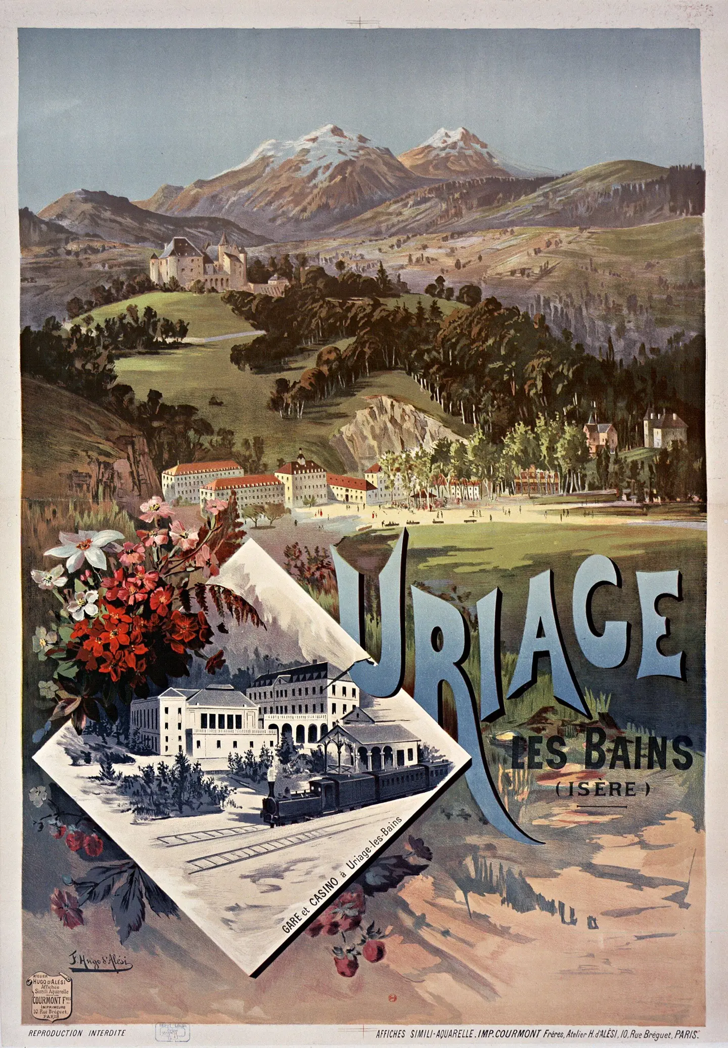 PLM railway poster for Uriage-les-Bains.